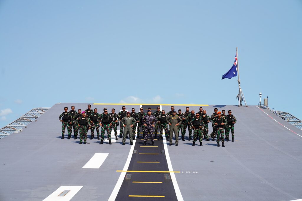 Delegasi TNI yang terdiri dari puluhan prajurit Korps Marinir TNI AL dari Batalyon Infantri 3 Marinir siap melaksanakan Latihan Gabungan Bersama (Latgabma) bertajuk Keris Woomera Joint Exercise 2024. (Sumber Foto Puspen TNI)