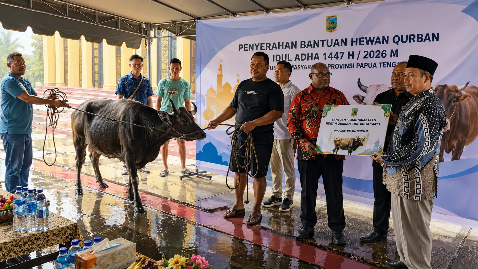 IDUL ADHA DI NABIRE DAN MIMIKA: PEMPROV PAPUA TENGAH SERAHKAN PULUHAN SAPI KURBAN