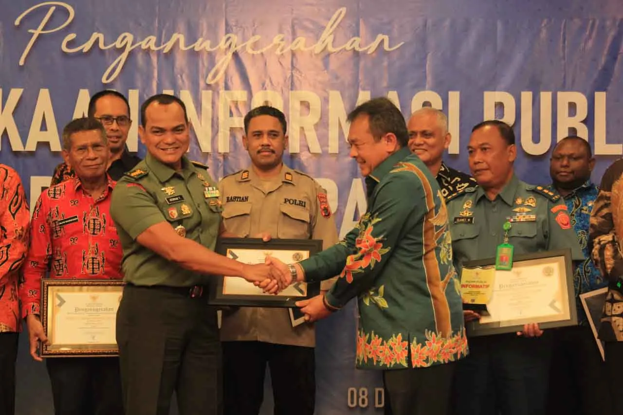 Kodam XVII/Cenderawasih Raih Penganugerahan Keterbukaan Informasi Badan Publik Se-Provinsi Papua Tahun 2022