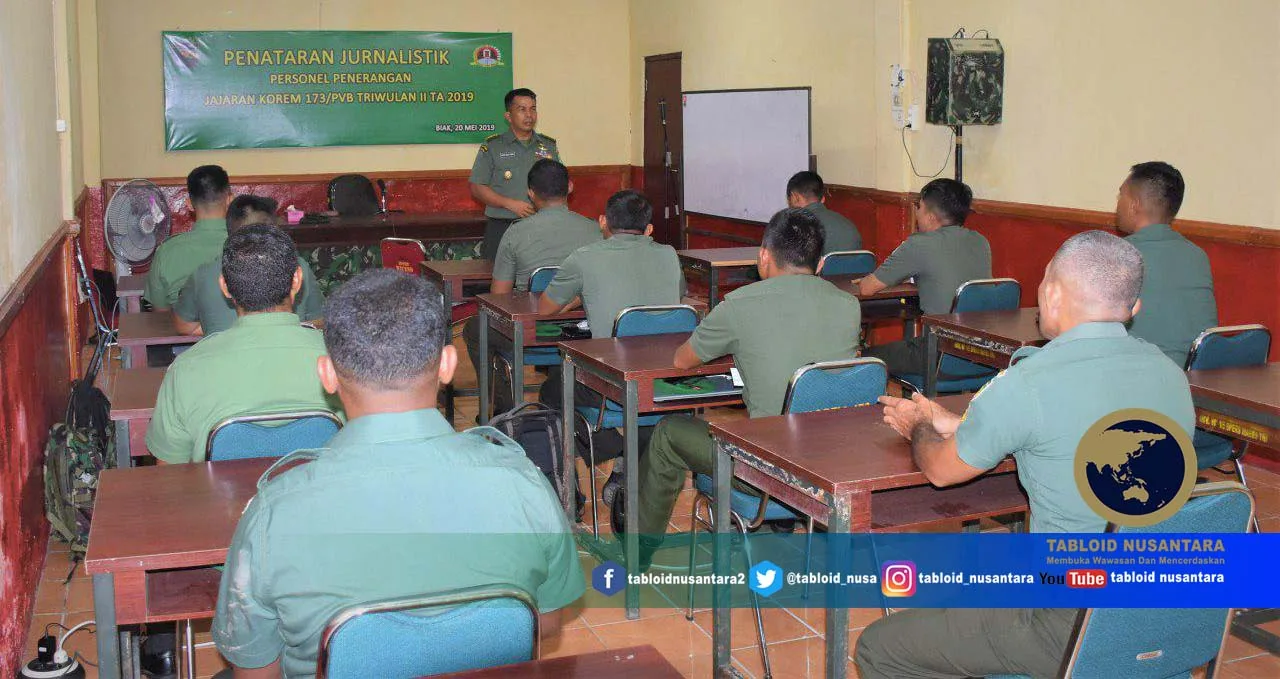 KOREM 173/PVB GELAR PENATARAN JURNALISTIK TW II TAHUN 2019