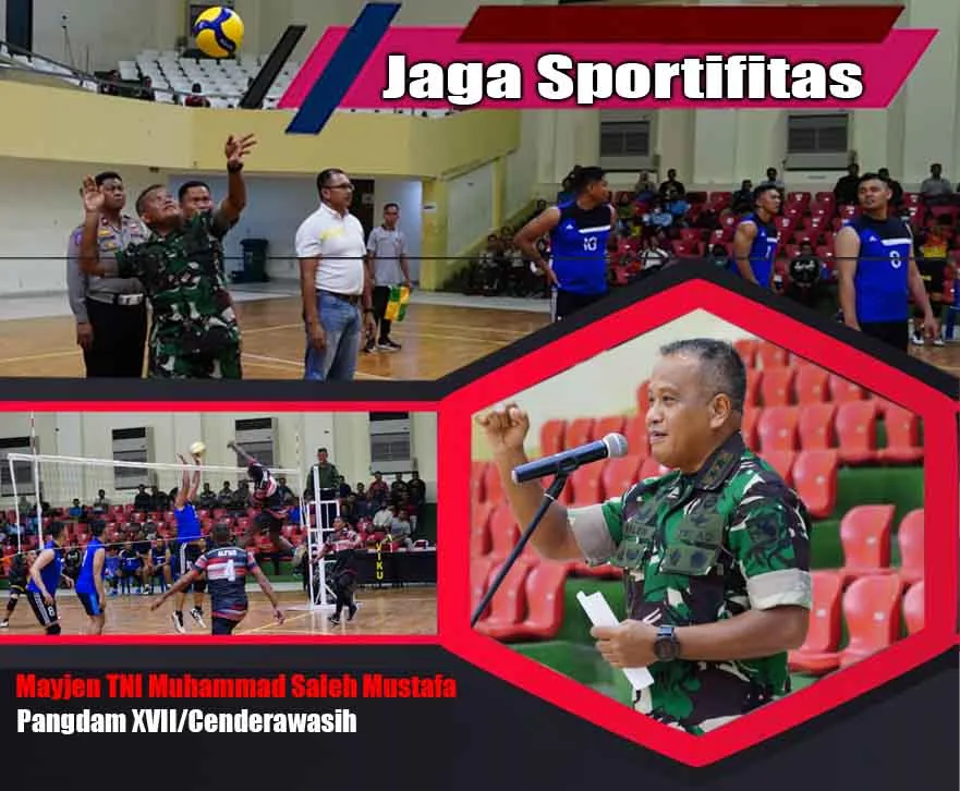 Pangdam XVII/Cenderawasih Membuka Turnamen Bola Voli Dalam Rangka Hari Juang Kartika TNI-AD Tahun 2022