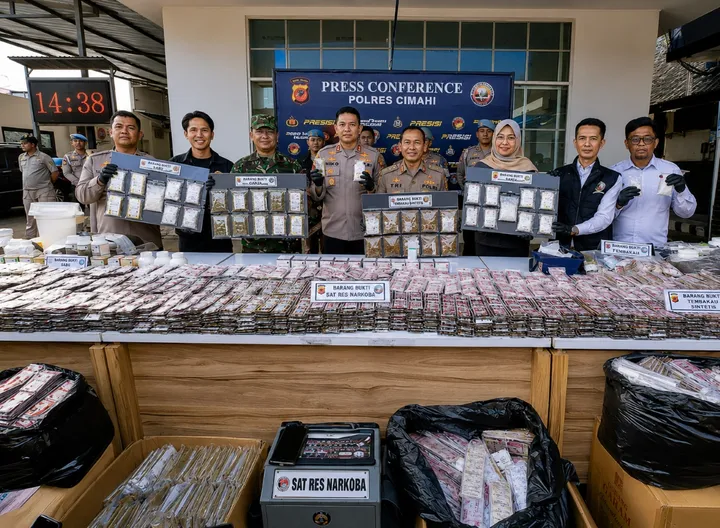 POLRES CIMAHI AMANKAN LEBIH DARI SETENGAH JUTA OBAT KERAS TERTENTU OKT