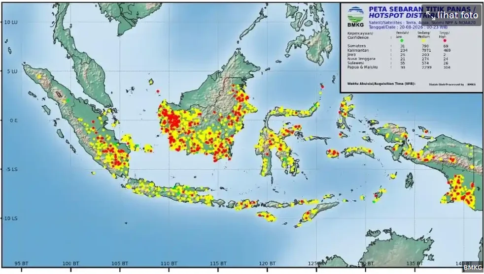 960 TITIK API KEPUNG TANAH PAPUA, PAPUA SELATAN PALING TERANCAM KARHUTLA