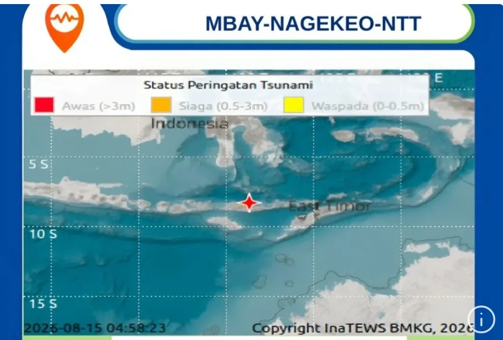 NTT DIGUNCANG GEMPA BUMI BERKEKUATAN 7,7 MAGNITUDO, BERPOTENSI TSUNAMI