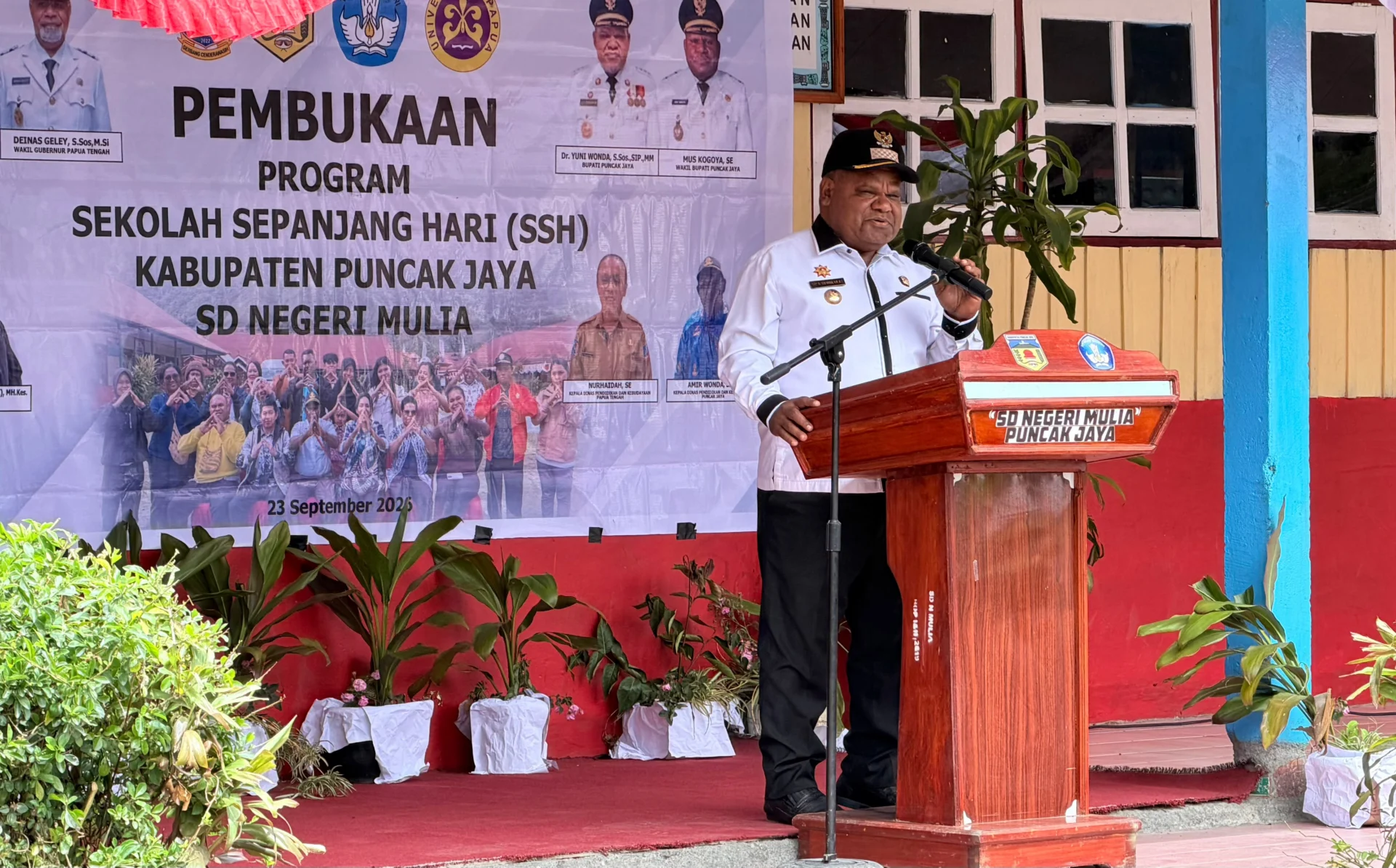 PERKUAT PENDIDIKAN DI WILAYAH PEGUNUNGAN, PUNCAK JAYA RESMI LUNCURKAN PROGRAM SEKOLAH SEPANJANG HARI