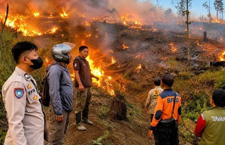 KEBAKARAN DAN KEKERINGAN DI JAWA BARAT CAPAI 325 HEKTARE LUDES Dan RATUSAN RIBU KK KEHABISAN AIR