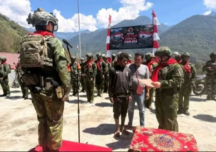 SENTUHAN HUMANIS KOOPS TNI HABEMA, PENTOLAN OPM ERISON MURIB IKRAR KEMBALI KE NKRI DI BEOGA