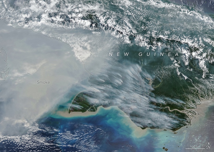 NASA REKAM ASAP KARHUTLA SELIMUTI PAPUA, EMISI KARBON TEMBUS 35 MEGATON